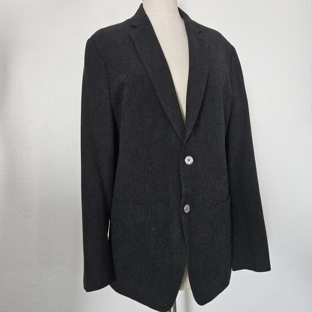 Banana Republic Modern Slim Fit Wool Blend Blazer Jacket In Charcoal